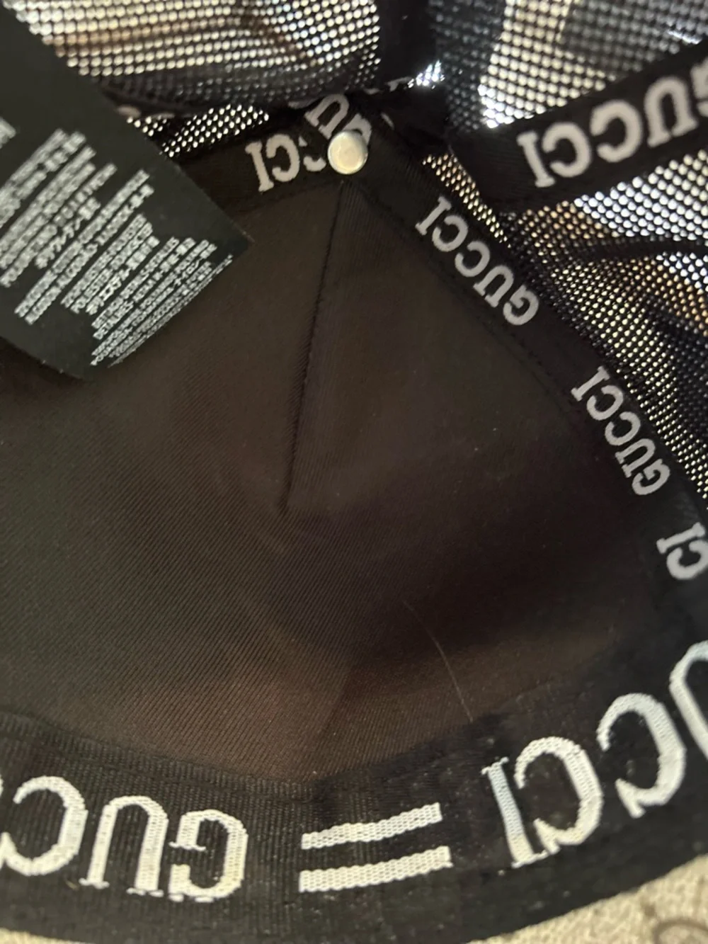 Gucci Beige GG Monogram Tiger Patch Trucker Cap - Picture 10 of 14